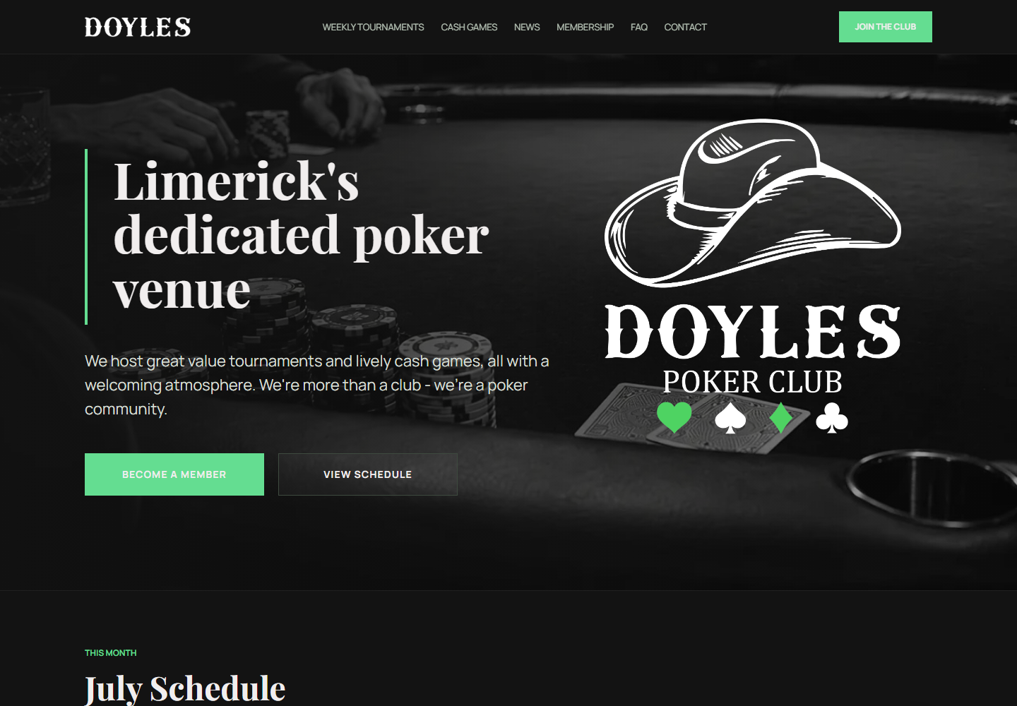 Desktop view of Doyle's Poker Club